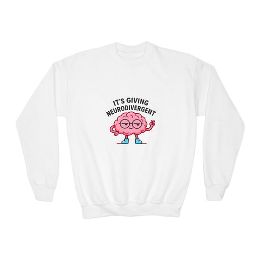 "It's Givin Neurodivergent" - Big Kids Crewneck